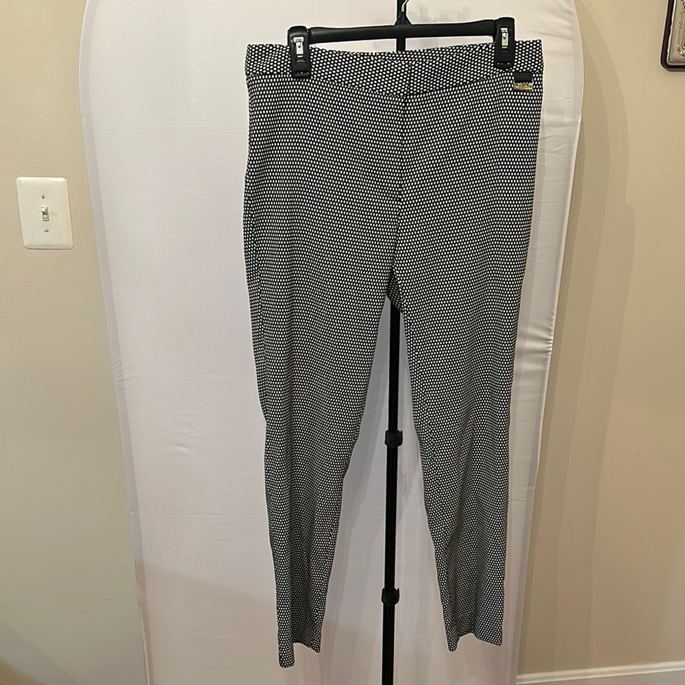 Calvin Klein Black and White Formal Trousers with Straight Leg
